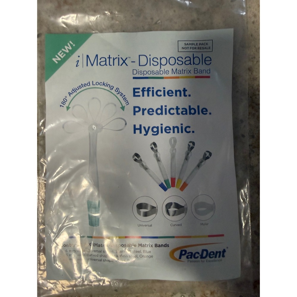 Pac-Dent iMatrix-Disposable Matrix Band Sample Pack‎ 3ct Dental Matrix Bands NEW
